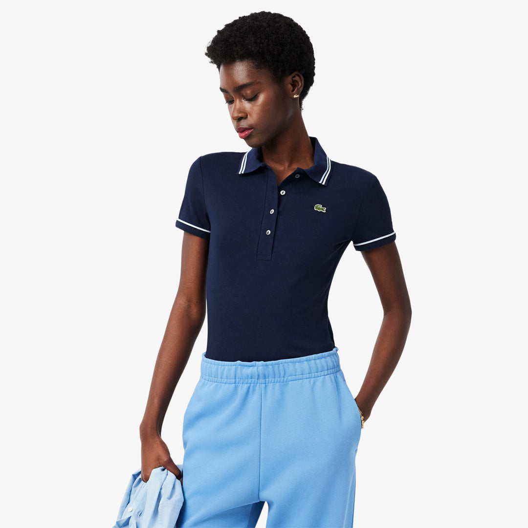 Lacoste Women's L.12.D Contract Accent Polo - Bleu Marine