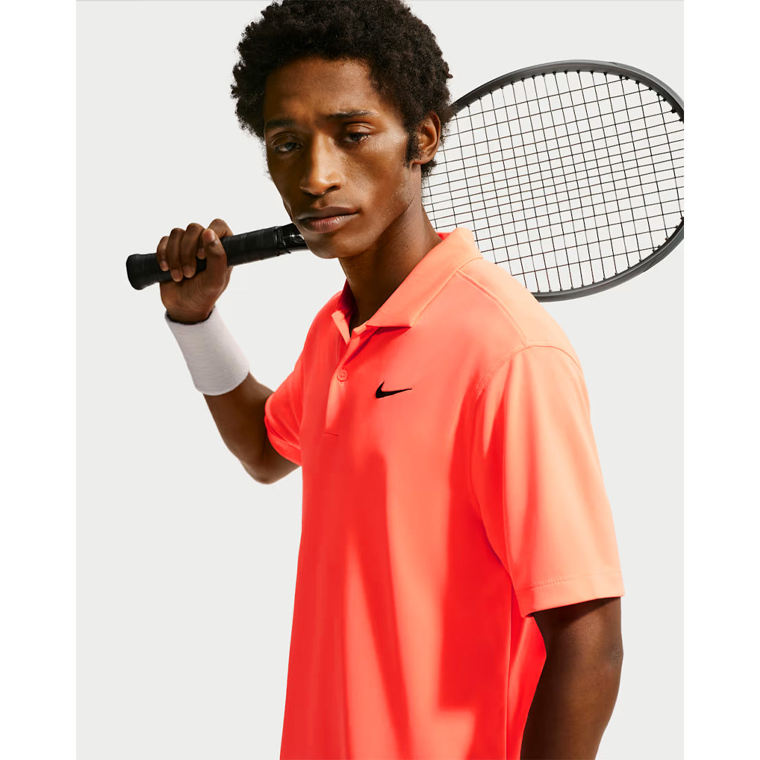 Nike Men's DriFit Solid Polo - Hot Lava