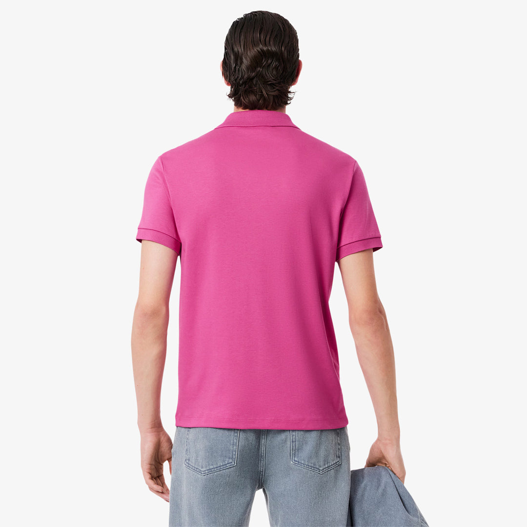 Lacoste Men's Pima Cotton Ribbed Polo - Pink