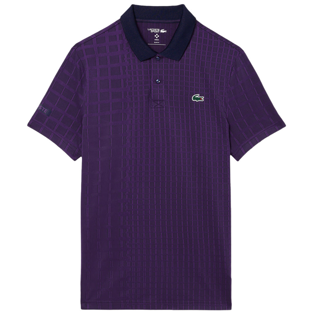 Lacoste Men's Medvedev X Tennis Polo - Purple/Navy Blue