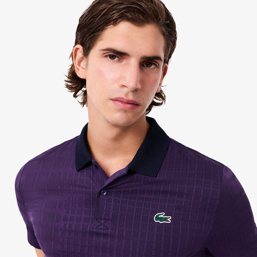 Lacoste Men's Medvedev X Tennis Polo - Purple/Navy Blue