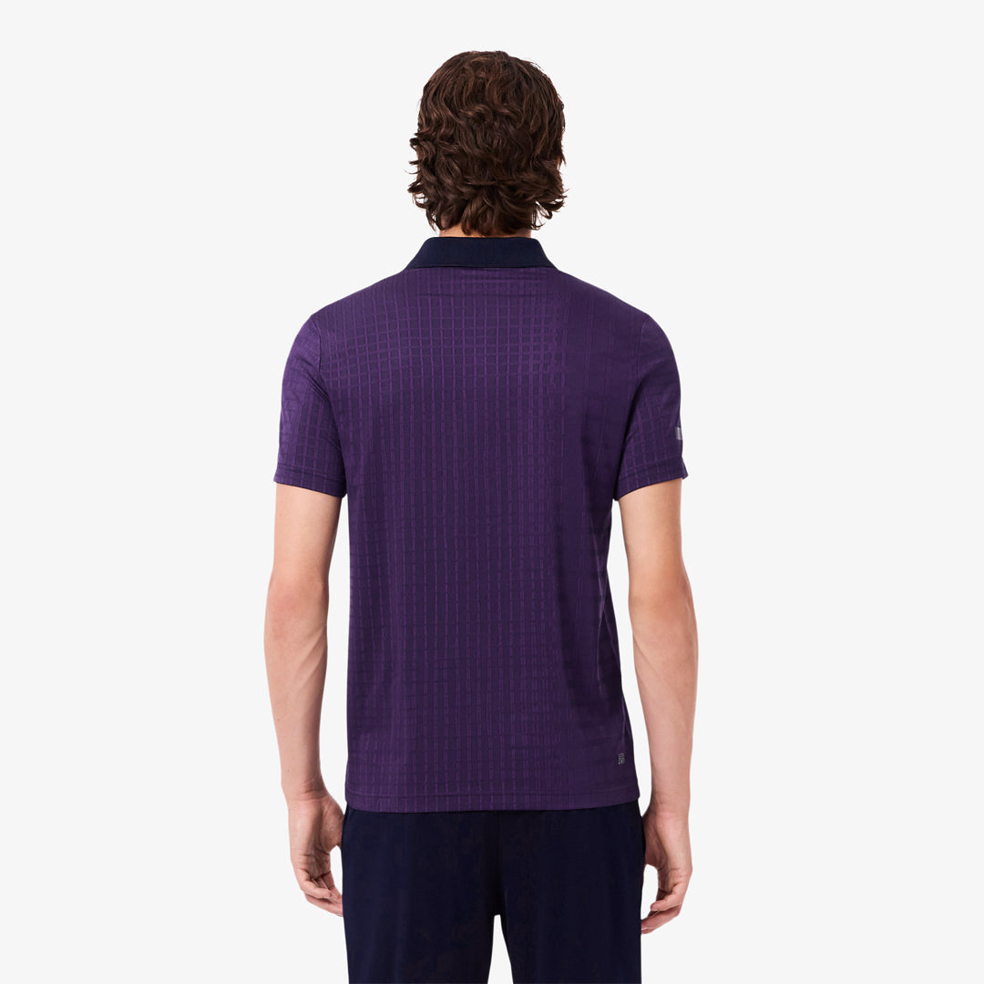 Lacoste Men's Medvedev X Tennis Polo - Purple/Navy Blue