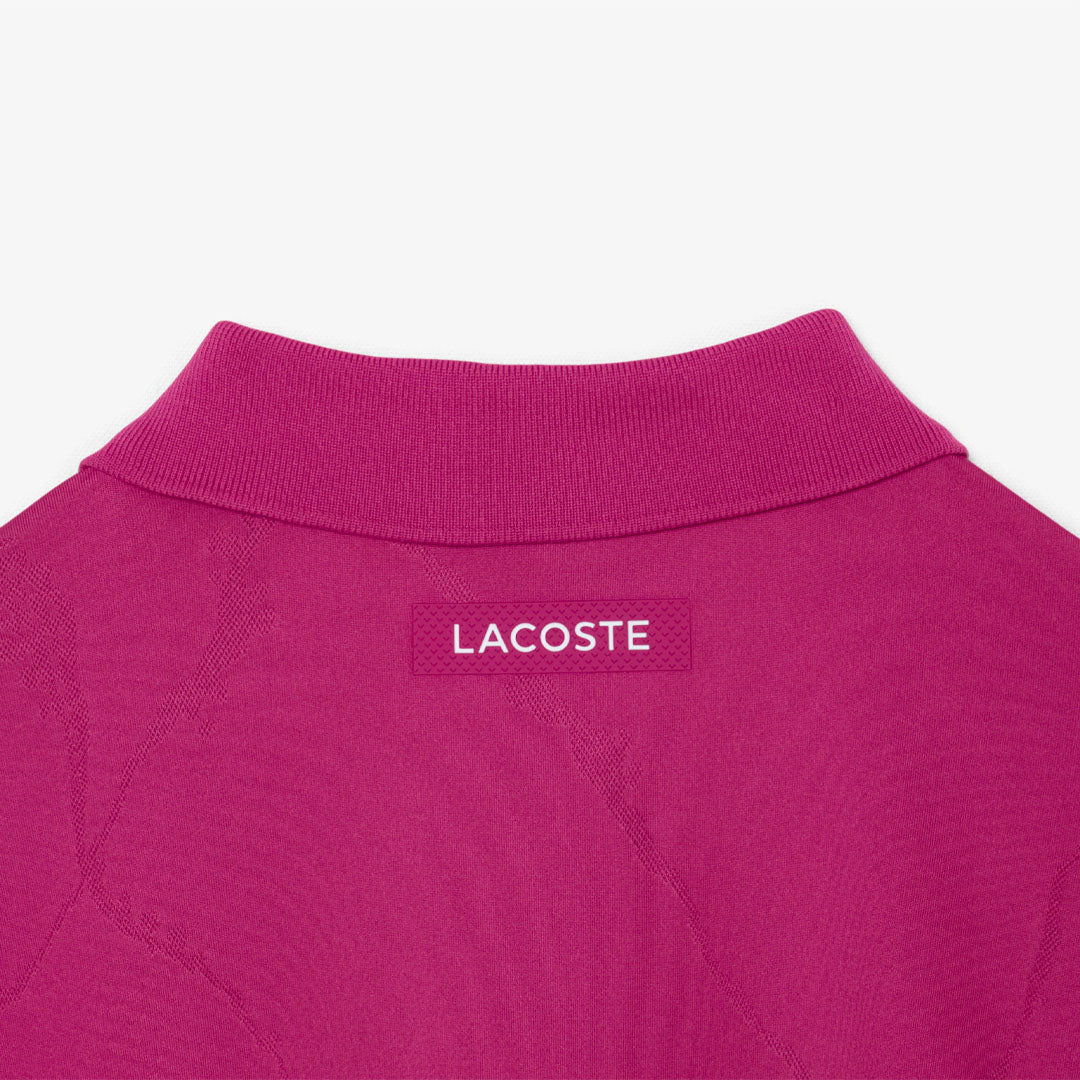Lacoste Men's Ultra Dry Jacquard Tennis Polo - Rubine Red