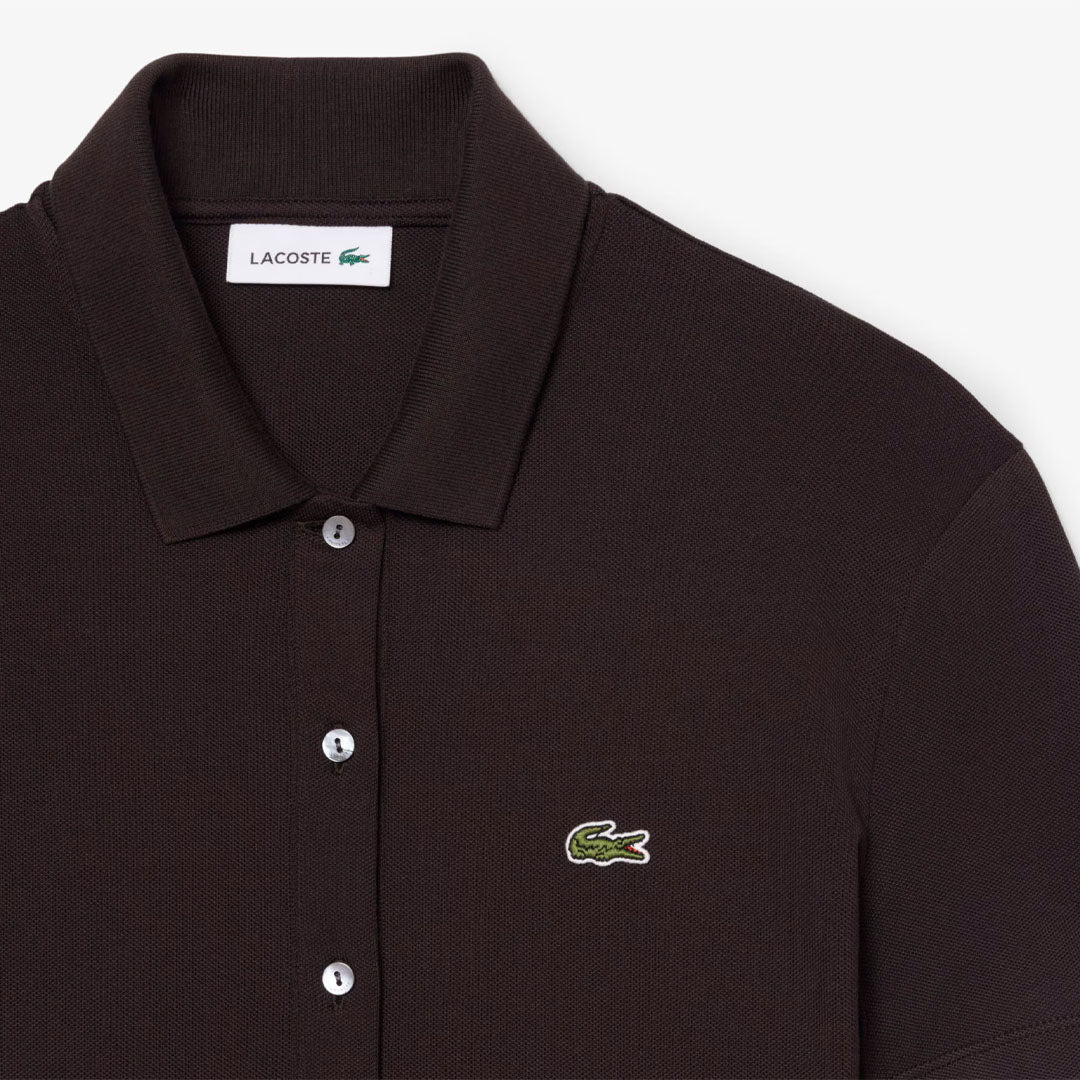 Lacoste Women's Stretch Pique Pleated Polo Dress - Brown