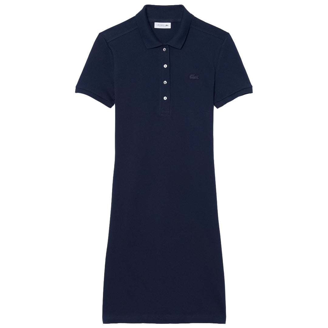 Lacoste Women's Stretch Mini Pique Polo Dress - Navy Blue