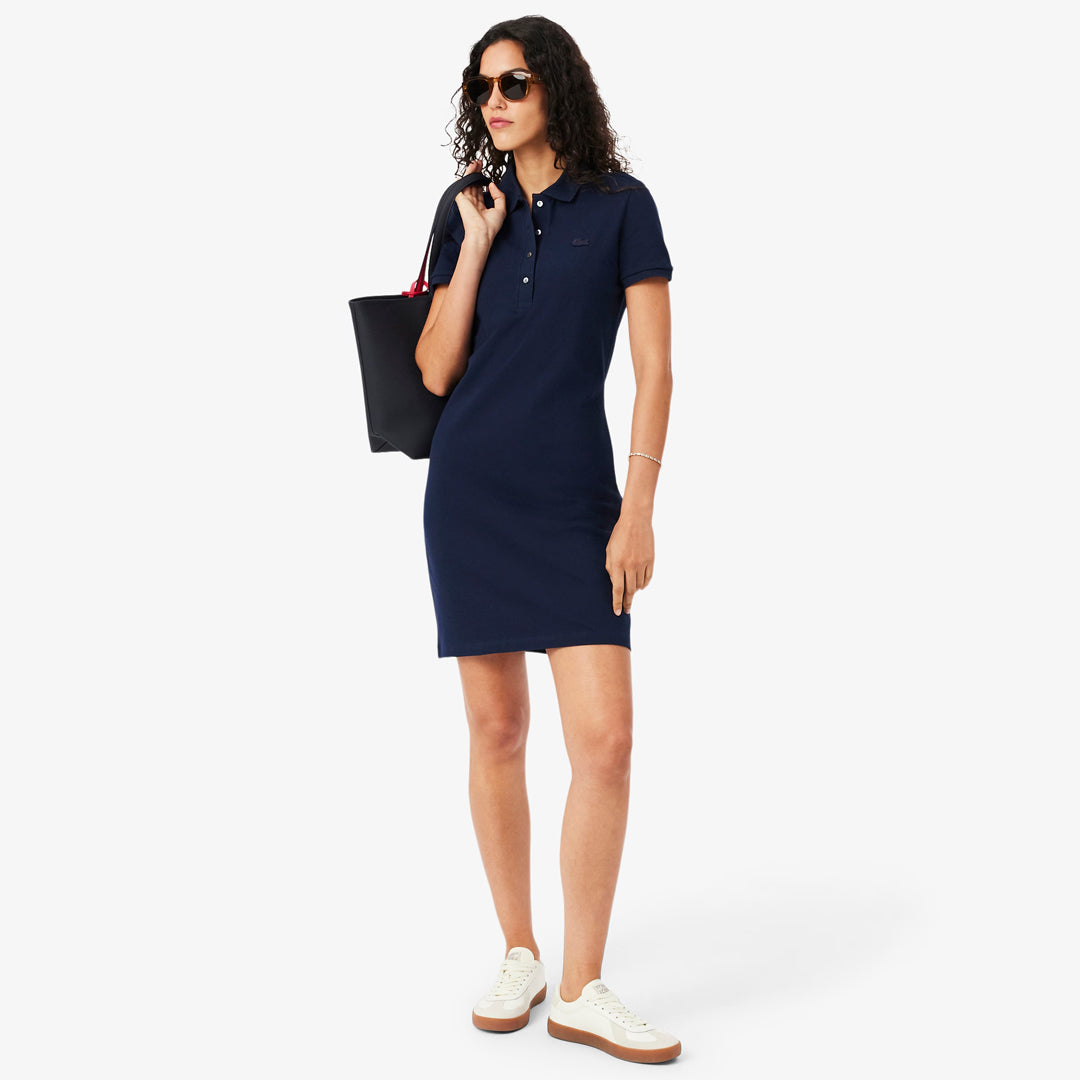Lacoste Women's Stretch Mini Pique Polo Dress - Navy Blue