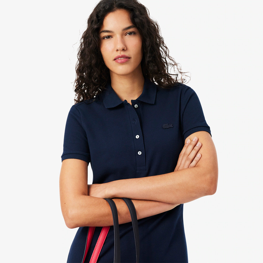 Lacoste Women's Stretch Mini Pique Polo Dress - Navy Blue