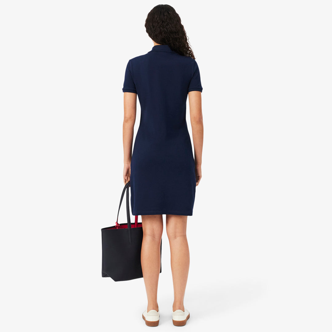 Lacoste Women's Stretch Mini Pique Polo Dress - Navy Blue