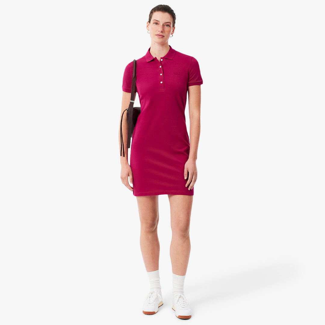 Lacoste Women's Stretch Mini Pique Polo - Fuschia Pink