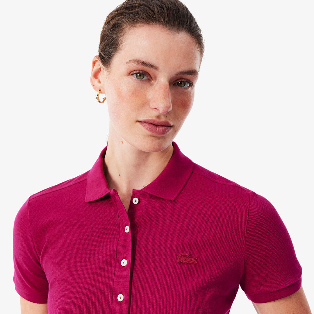 Lacoste Women's Stretch Mini Pique Polo - Fuschia Pink