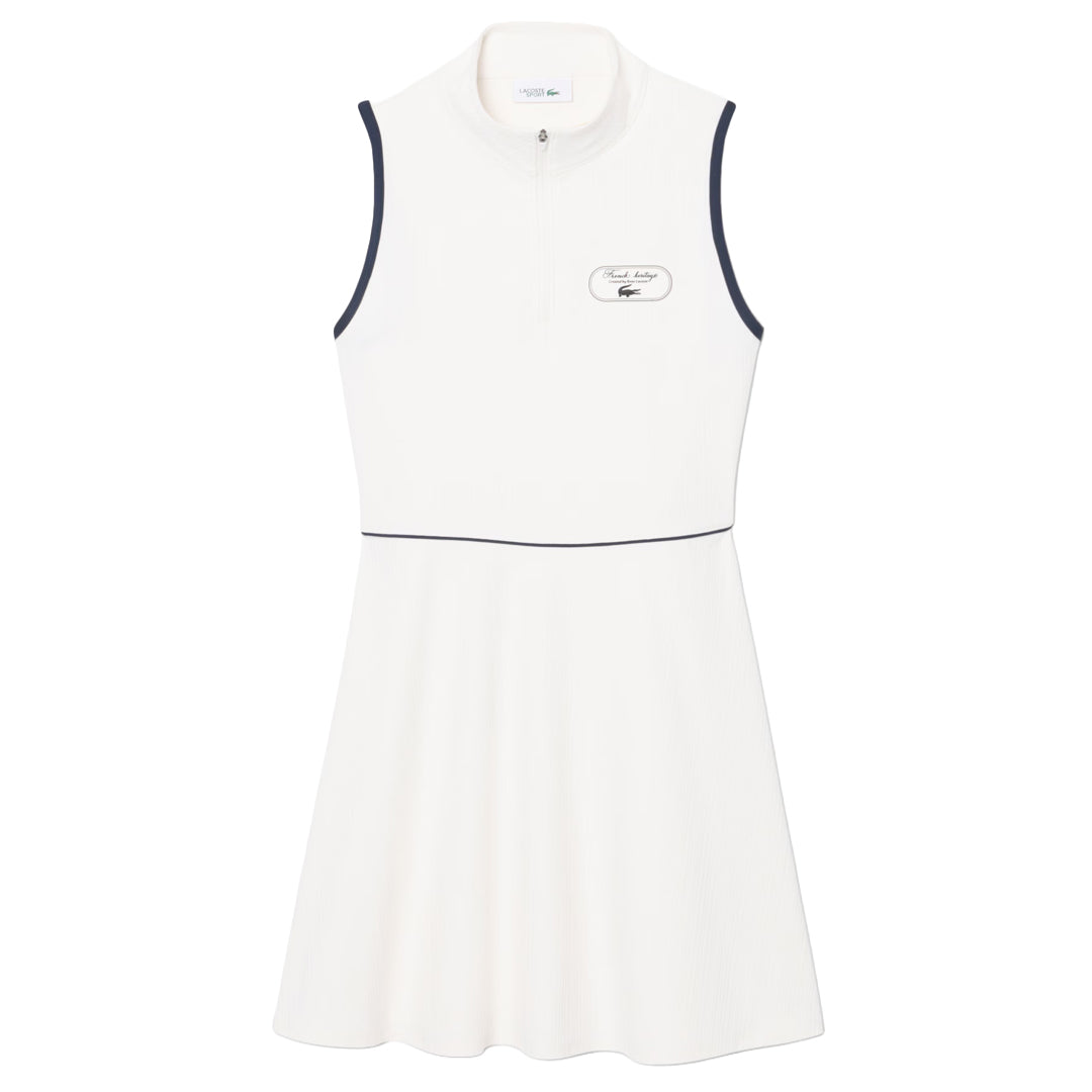 Lacoste Women's Badge Accent Heritage Tennis Dress - Flour/Navy