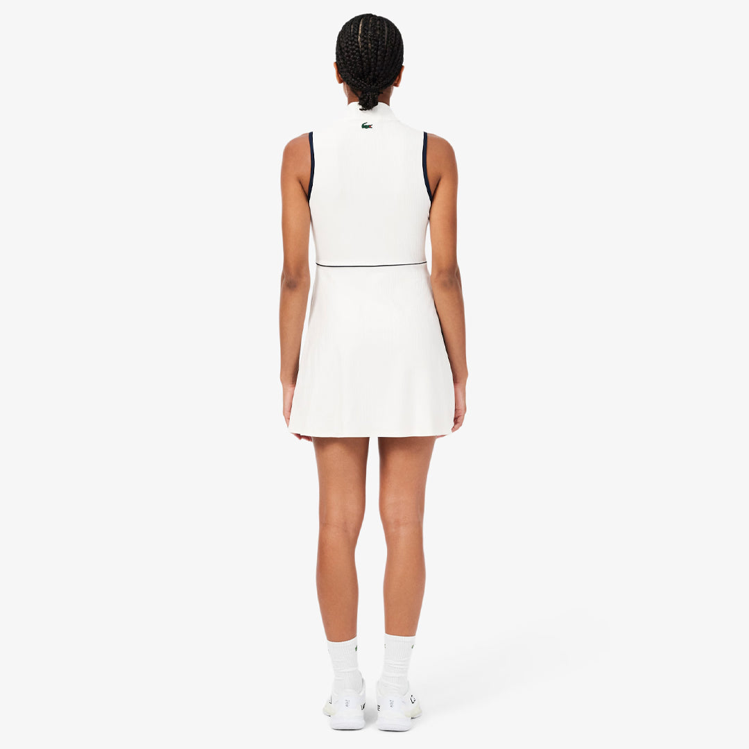 Lacoste Women's Badge Accent Heritage Tennis Dress - Flour/Navy
