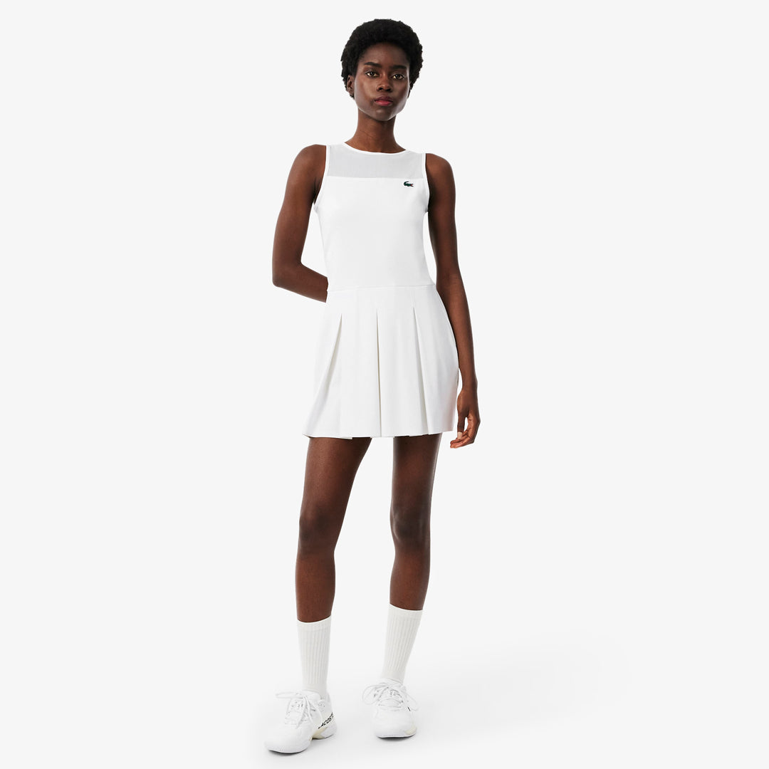 Lacoste Women's Pleated Stretch Tennis Dress - White