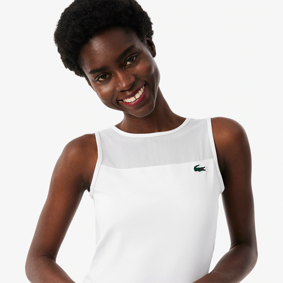Lacoste Women's Pleated Stretch Tennis Dress - White