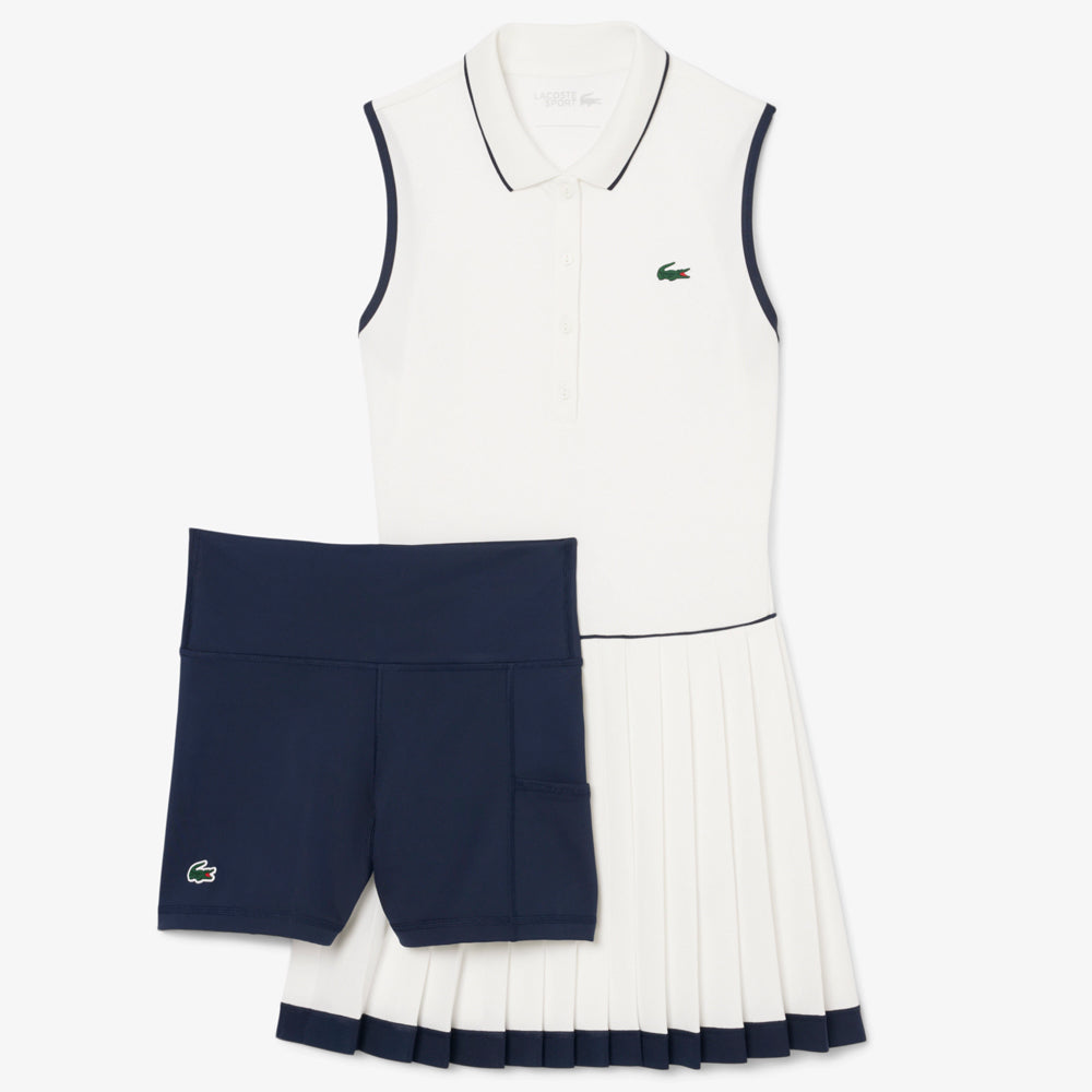 Lacoste Women's Heritage Ultra Dry Tennis Dress - White/Navy Blue