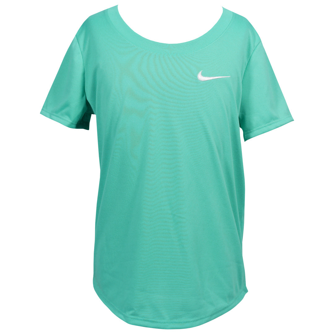 Nike Girls DriFit Scoop Tee - Green Frost