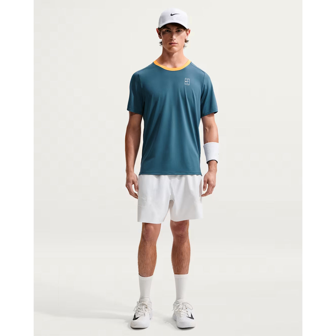 Nike Men's Advantage Court Tee - New Slate/Laser Orange