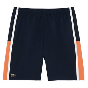 Lacoste Men's Colourblock Striped Short - Navy Blue/Orange