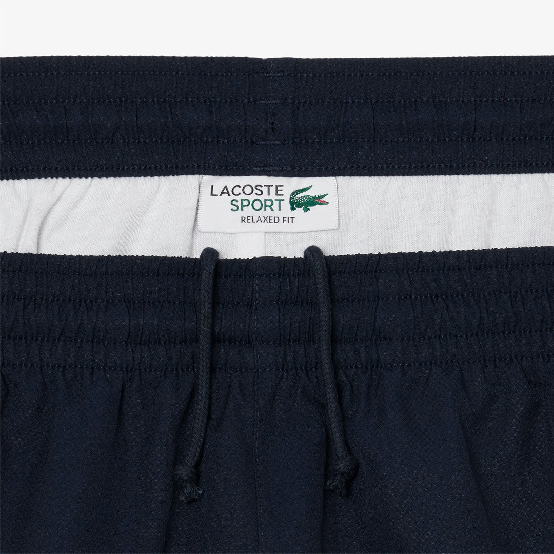 Lacoste Men's Colourblock Striped Short - Navy Blue/Orange