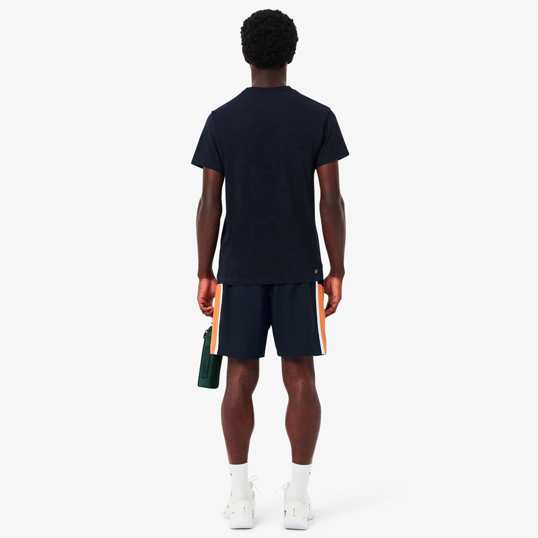 Lacoste Men's Colourblock Striped Short - Navy Blue/Orange