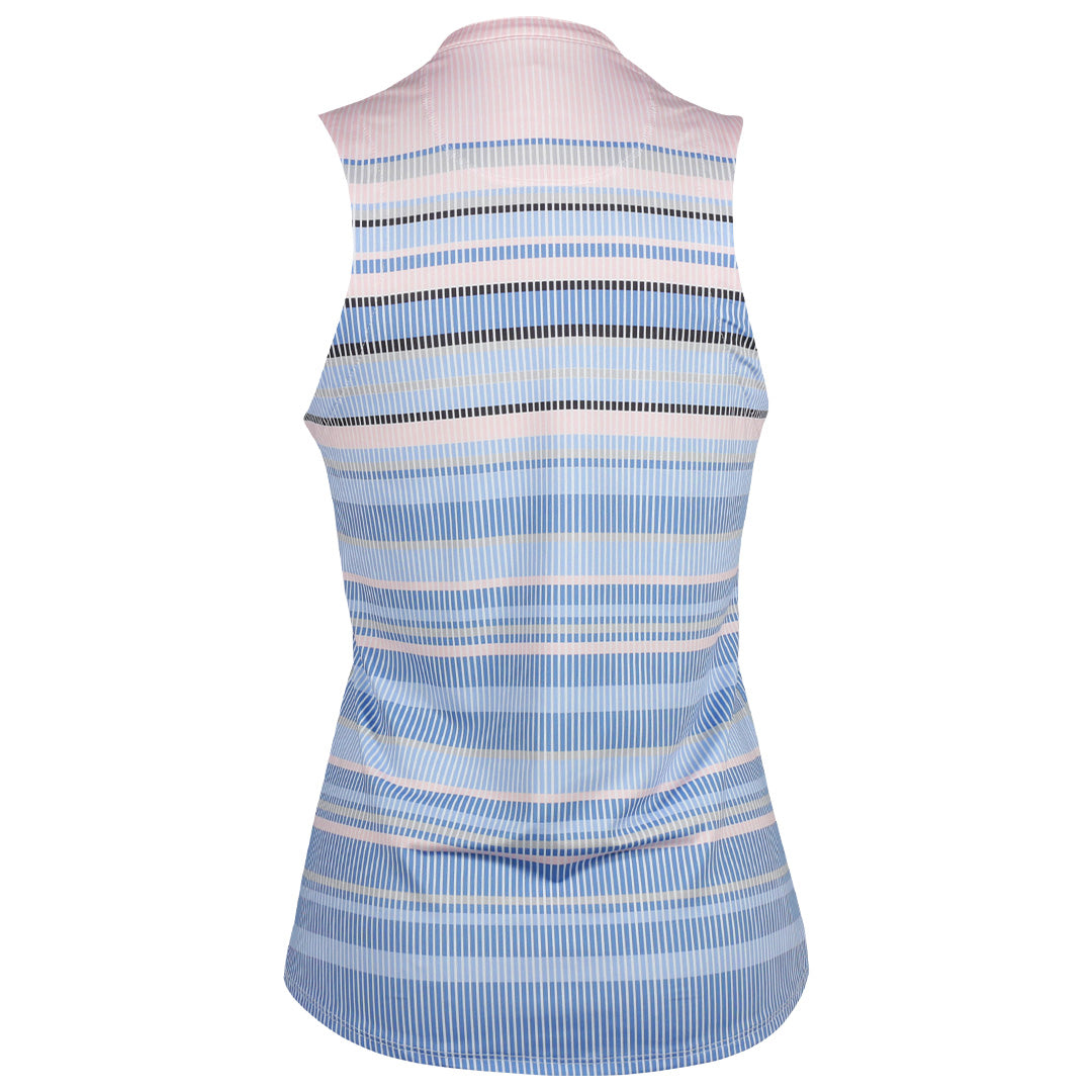 Lucky In Love Women's Linen Nouveau Zip Tank - Periwinkle