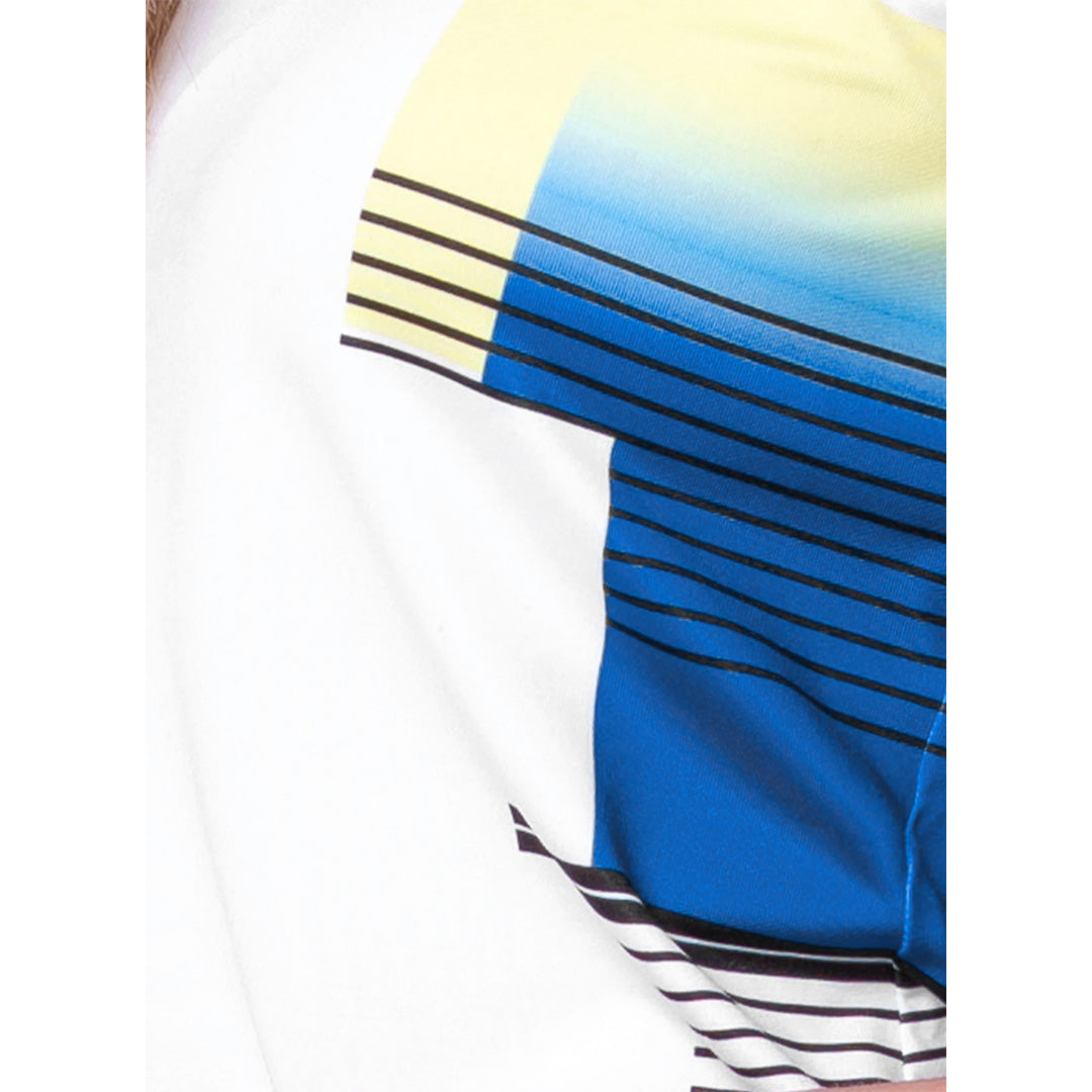 Lucky In Love Women's Stripe It Up Zip Tank - White/Multi