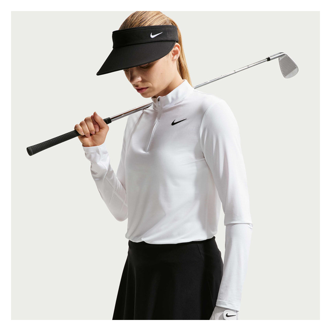 Nike Women's Victory UV 1/2 Long Sleeve Zip - White