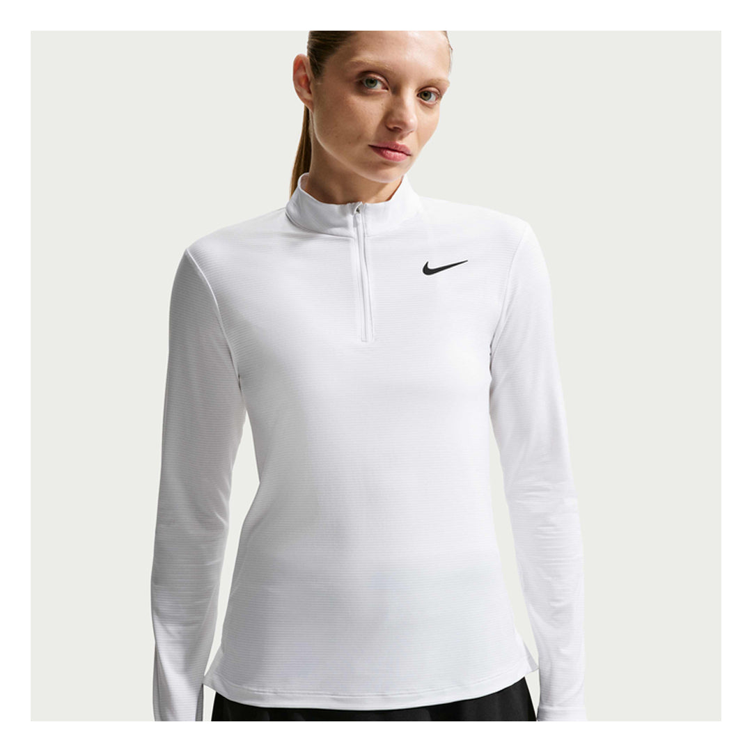Nike Women's Victory UV 1/2 Long Sleeve Zip - White