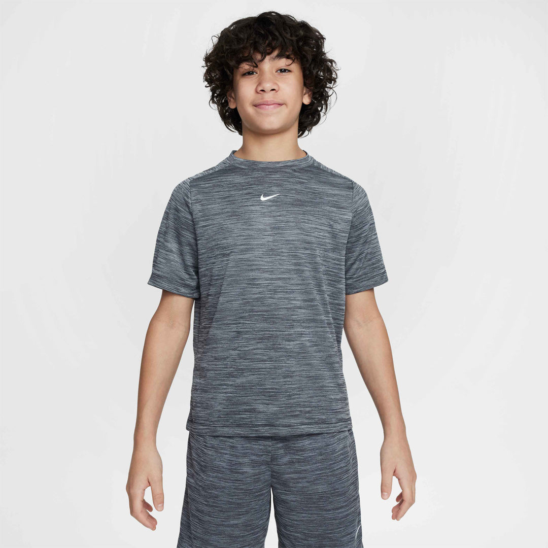Nike Junior Multi Short Sleeve Tee - Heather Black