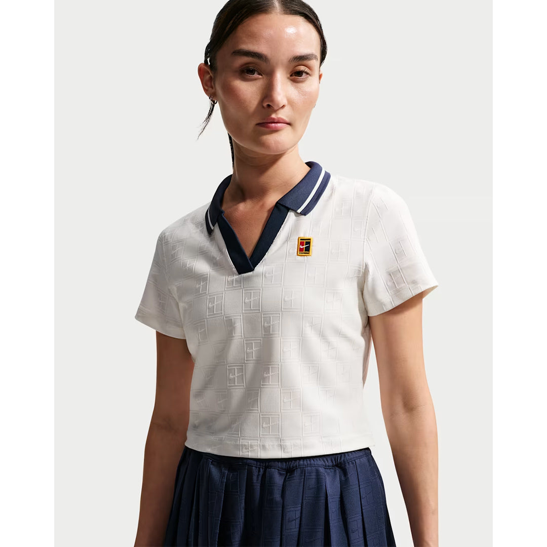 Nike Women's Court Crop Top - Sail/Midnight Navy