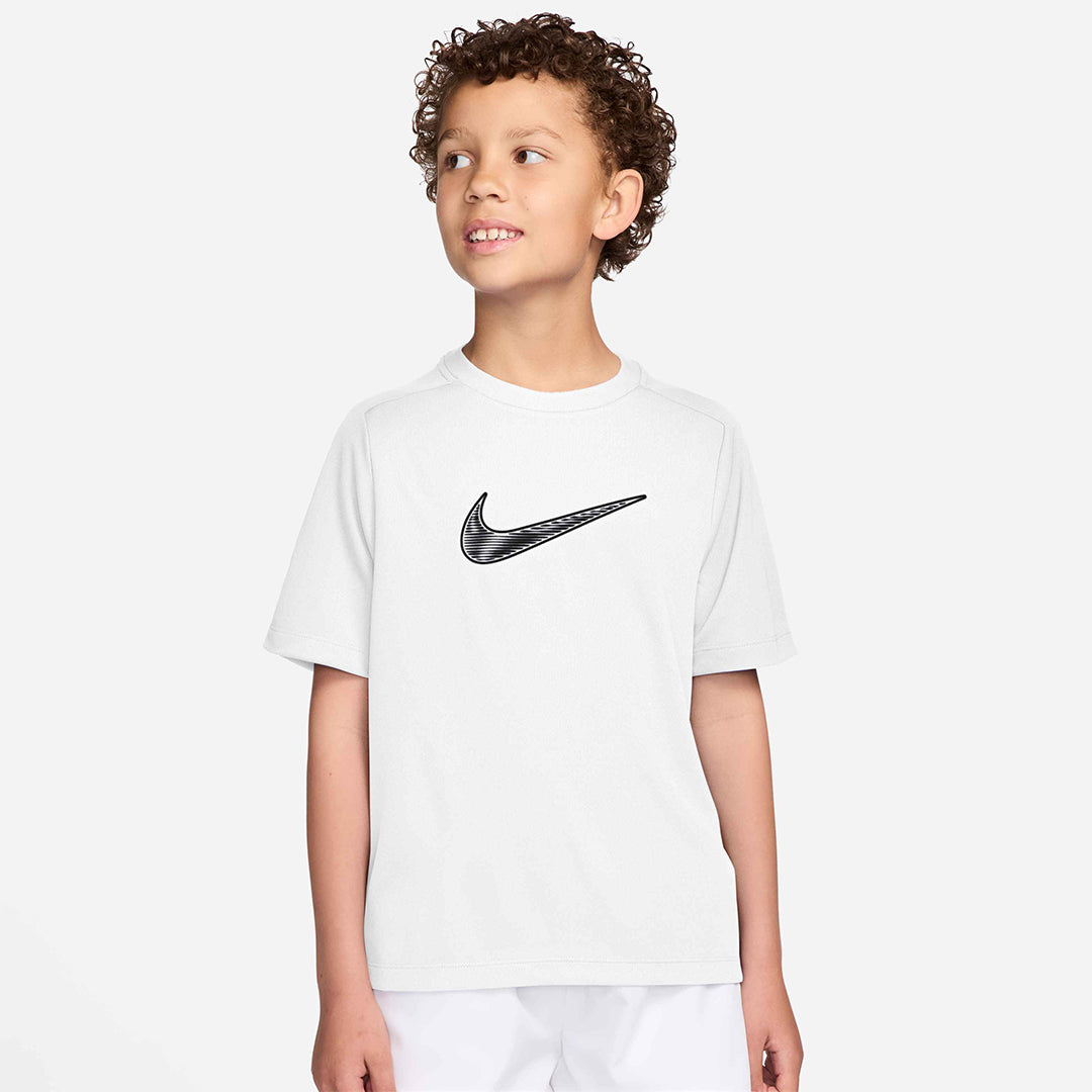 Nike Boys DriFit Multi Short Sleeve - White