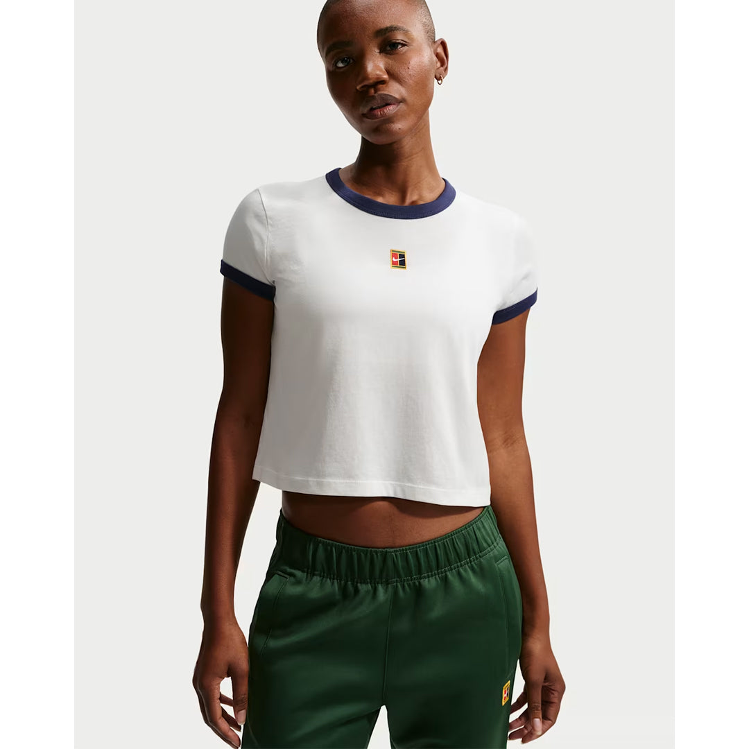 Nike Women's Court Racquet Ring Tee - Sail/Midnight Navy