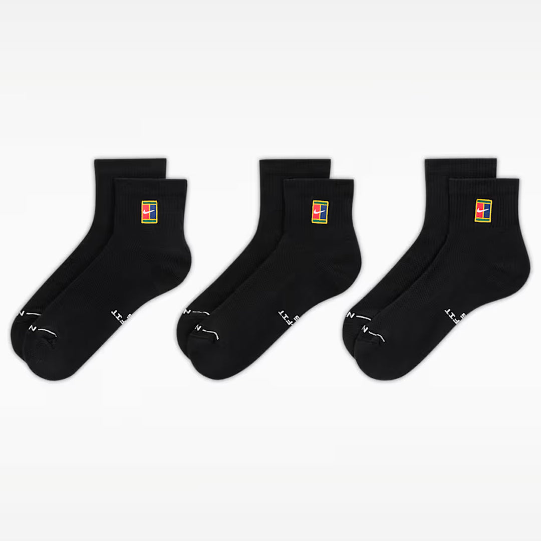 Nike Everyday Elevated Ankle 3 Pack Socks - Black