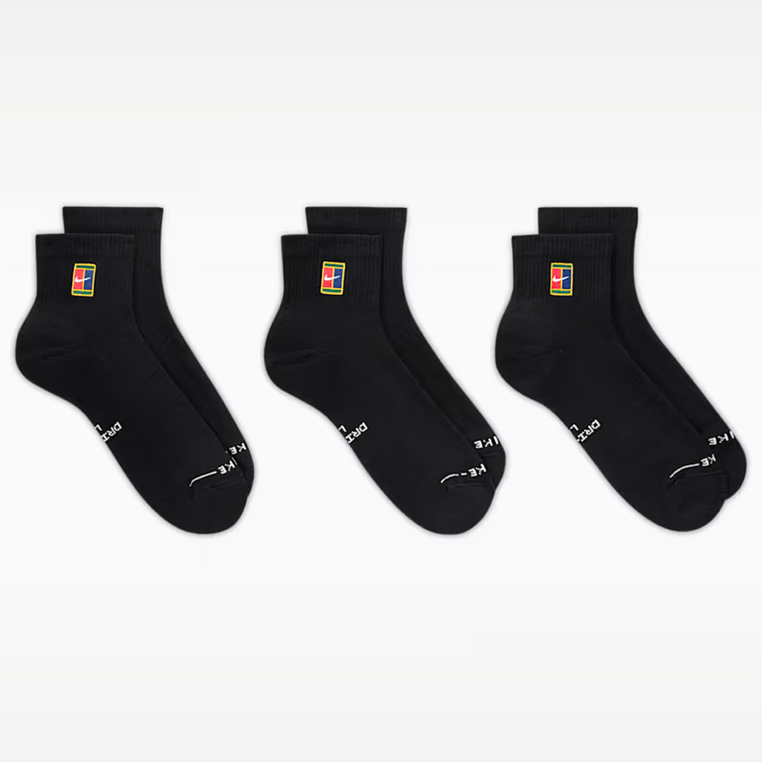 Nike Everyday Elevated Ankle 3 Pack Socks - Black