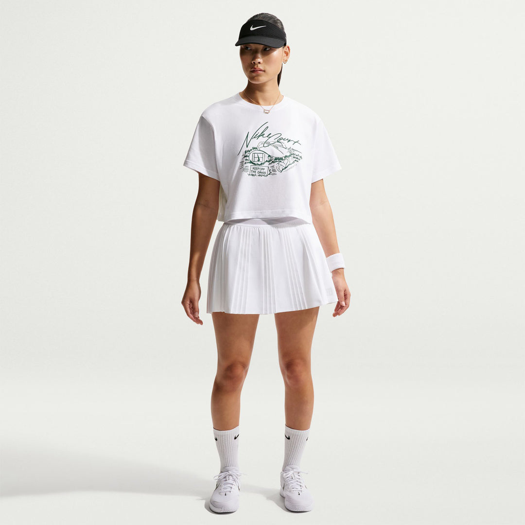Nike Women's Slam Crop Tee - White