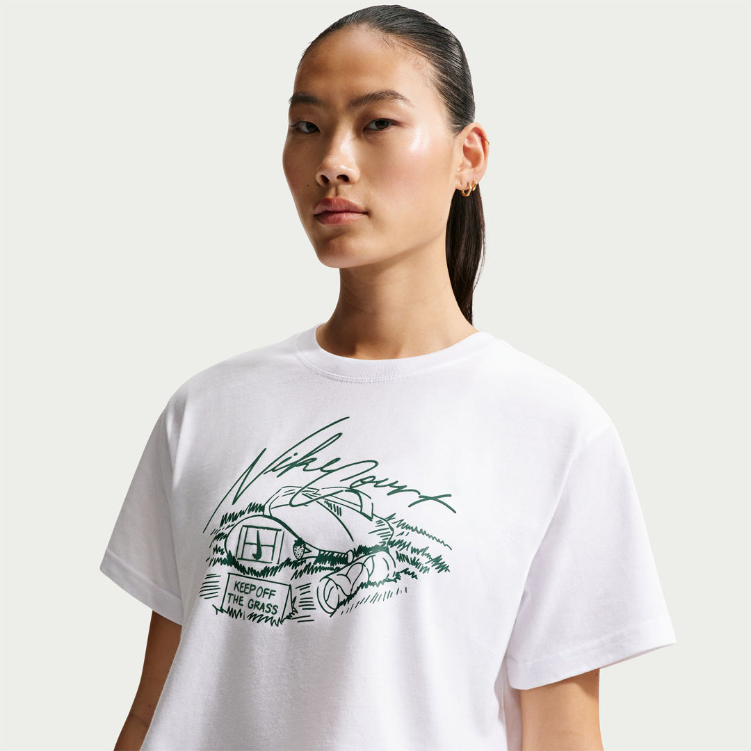 Nike Women's Slam Crop Tee - White