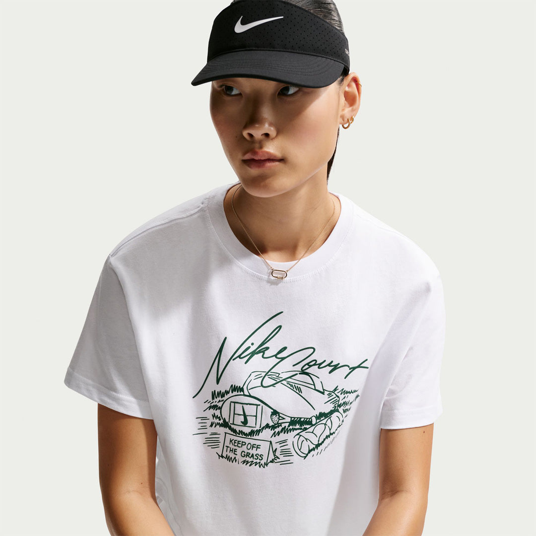 Nike Women's Slam Crop Tee - White