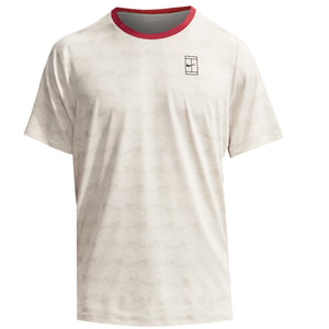 Nike Men's Advantage Print Tee - Light Bone/Tough Red
