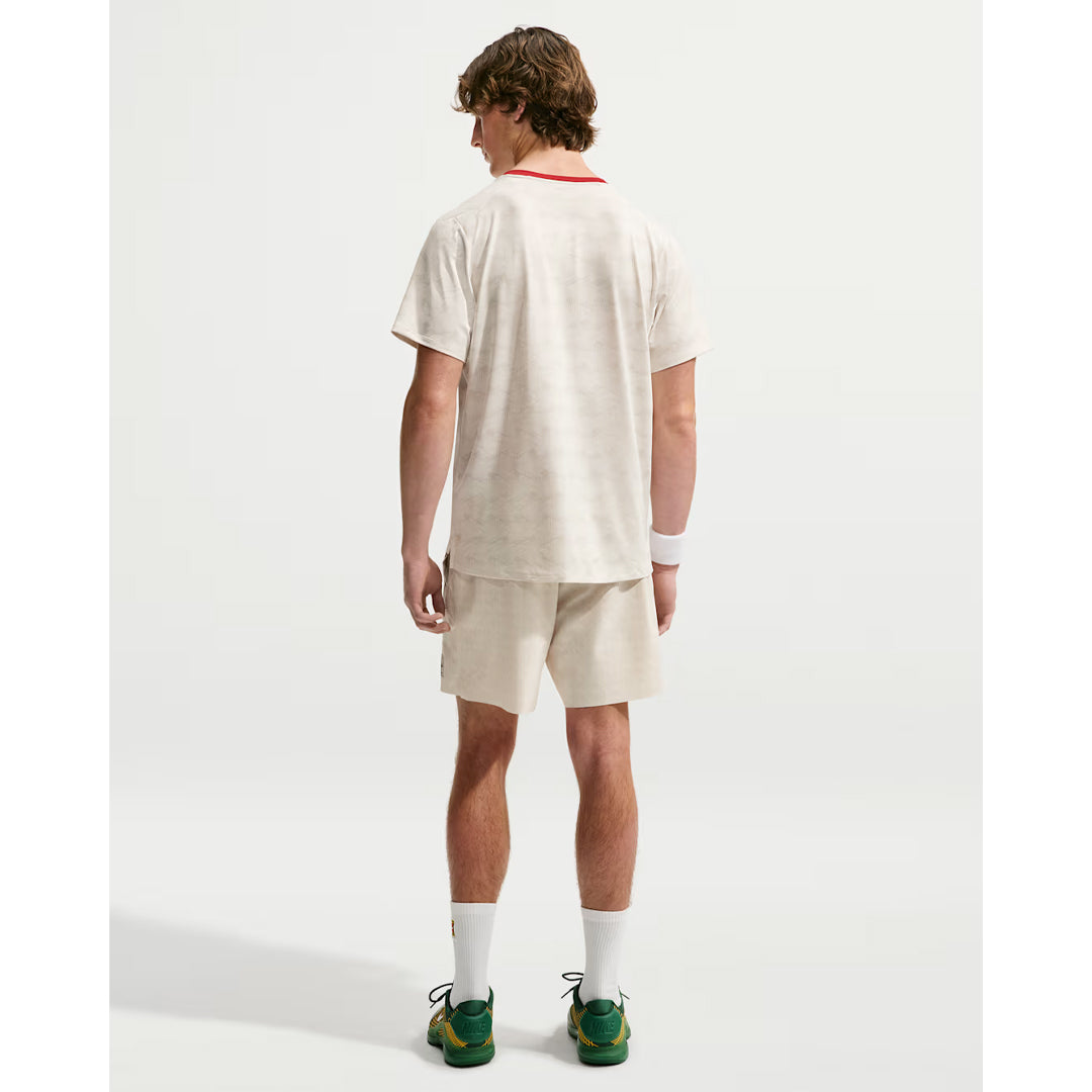 Nike Men's Advantage Print Tee - Light Bone/Tough Red