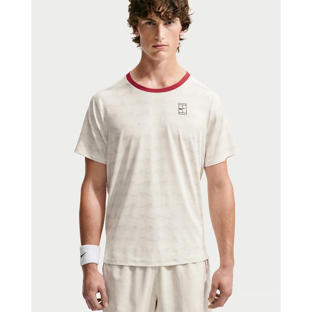 Nike Men's Advantage Print Tee - Light Bone/Tough Red