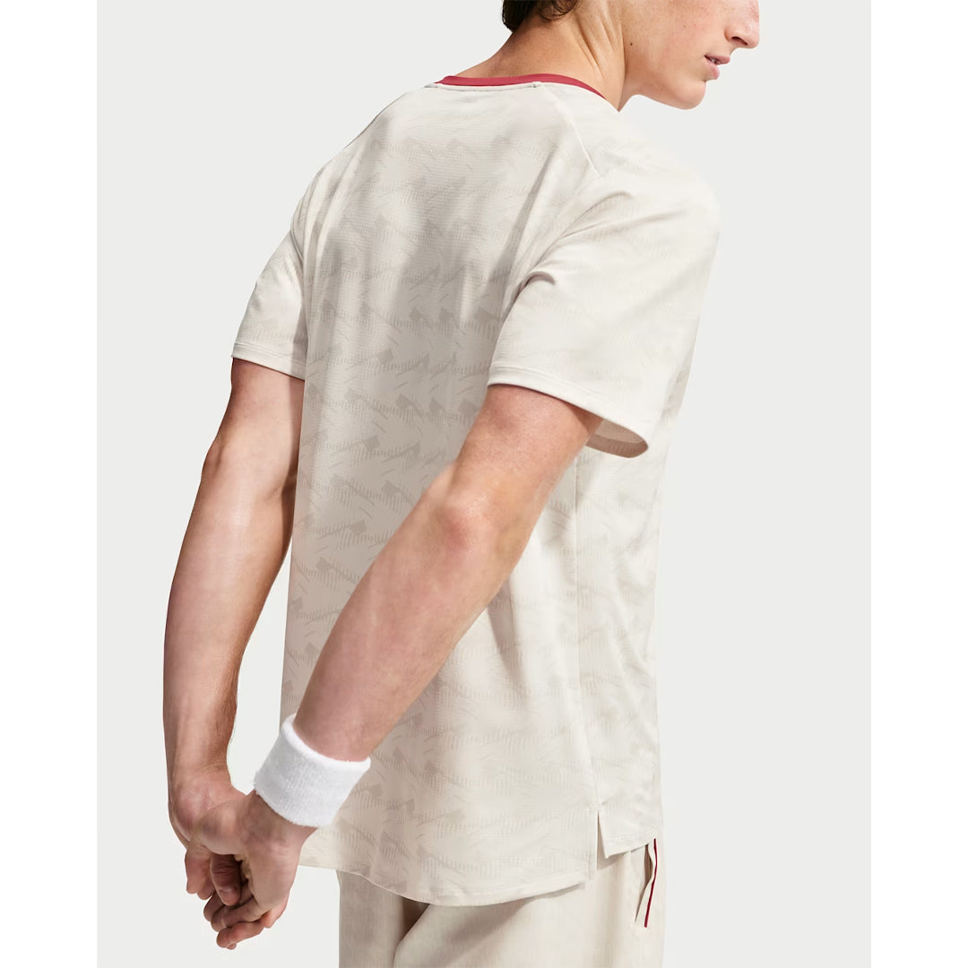 Nike Men's Advantage Print Tee - Light Bone/Tough Red