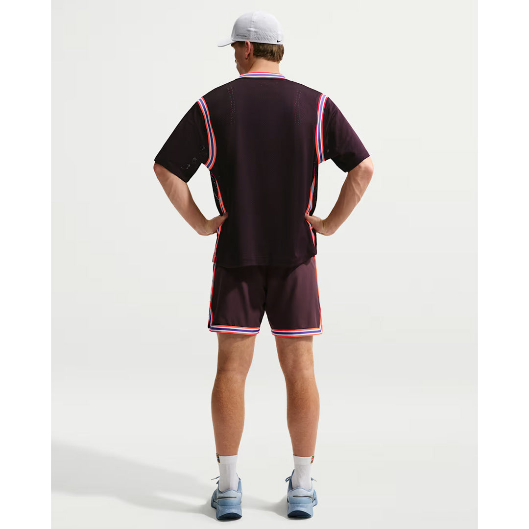 Nike Men's Slam New York Button Up Top - Burgundy Ash/Bright Crimson