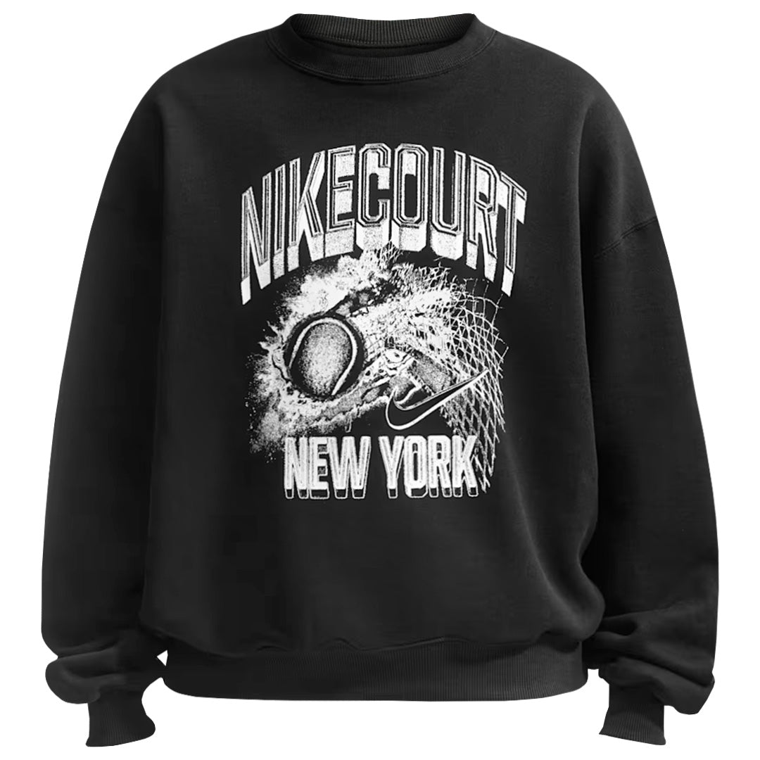 Nike Women's Court Studio Fleece Crew - Black