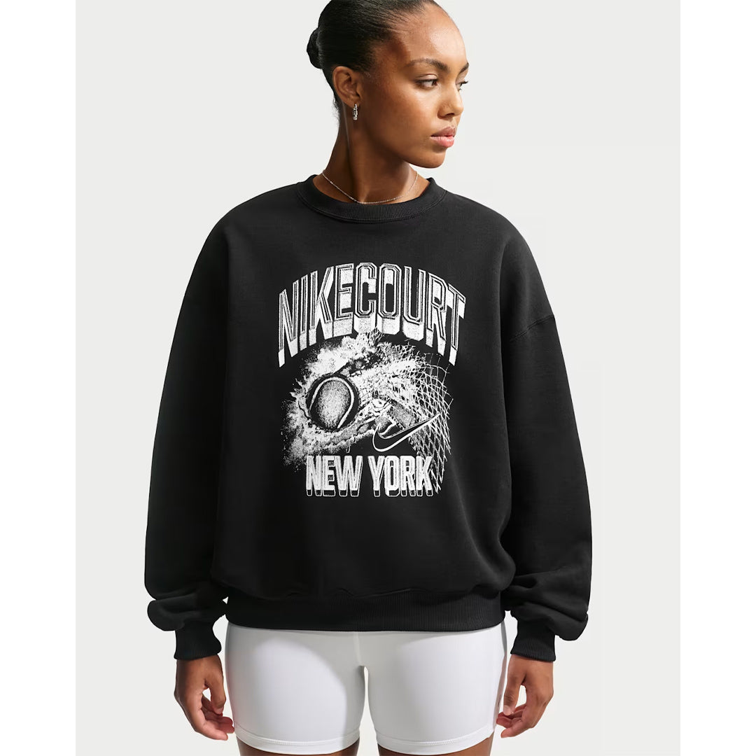 Nike Women's Court Studio Fleece Crew - Black
