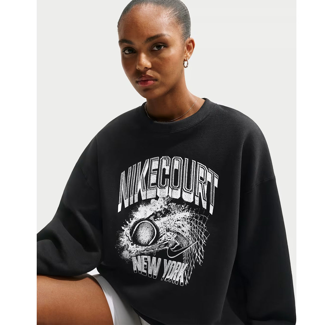 Nike Women's Court Studio Fleece Crew - Black