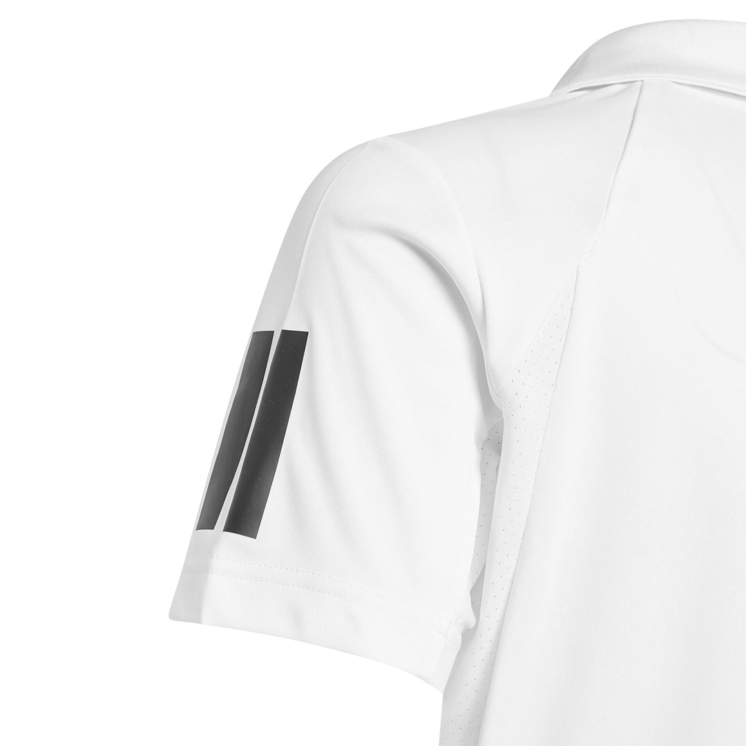 adidas Boys Club 3-Stripe Polo - White
