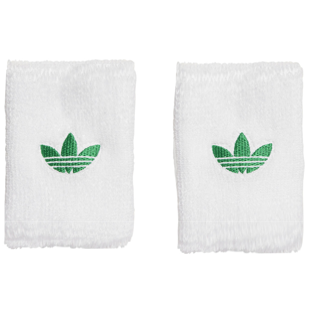 adidas Large Tennis Wristbands 2 Pack - White/Green