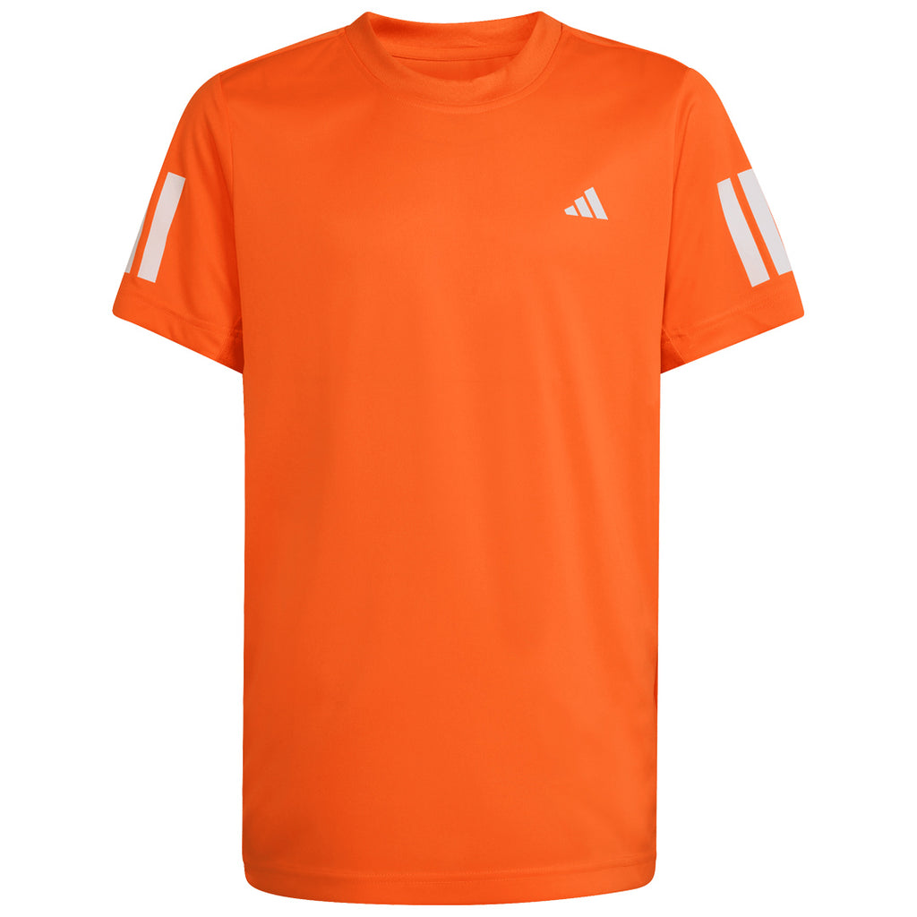 adidas Boys Club 3 Stripe Tee - Pure Orange