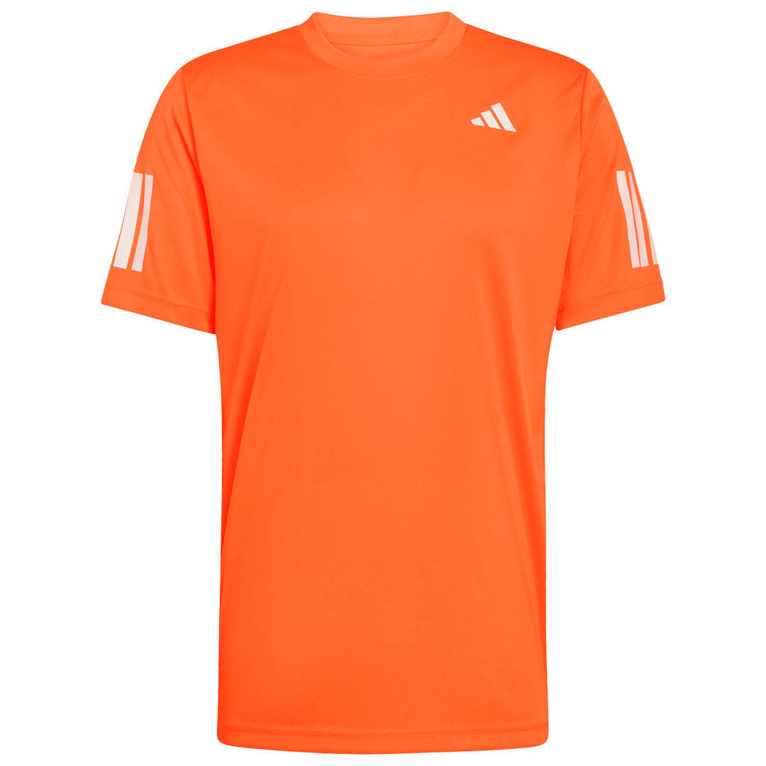 adidas Men's Club 3 Stripe Tee - Pure Orange
