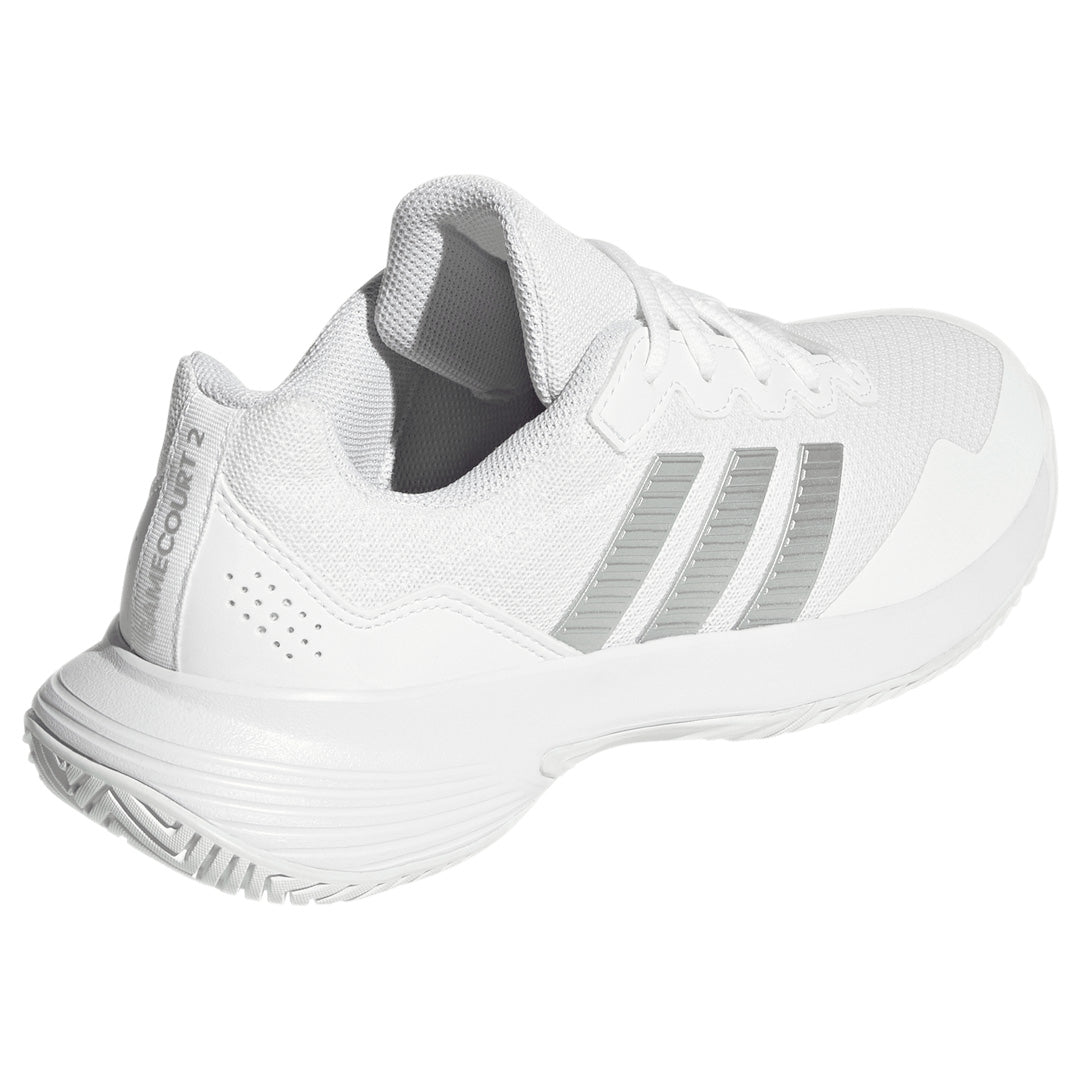 adidas Women's GameCourt 2 - Cloud White/Silver Metallic